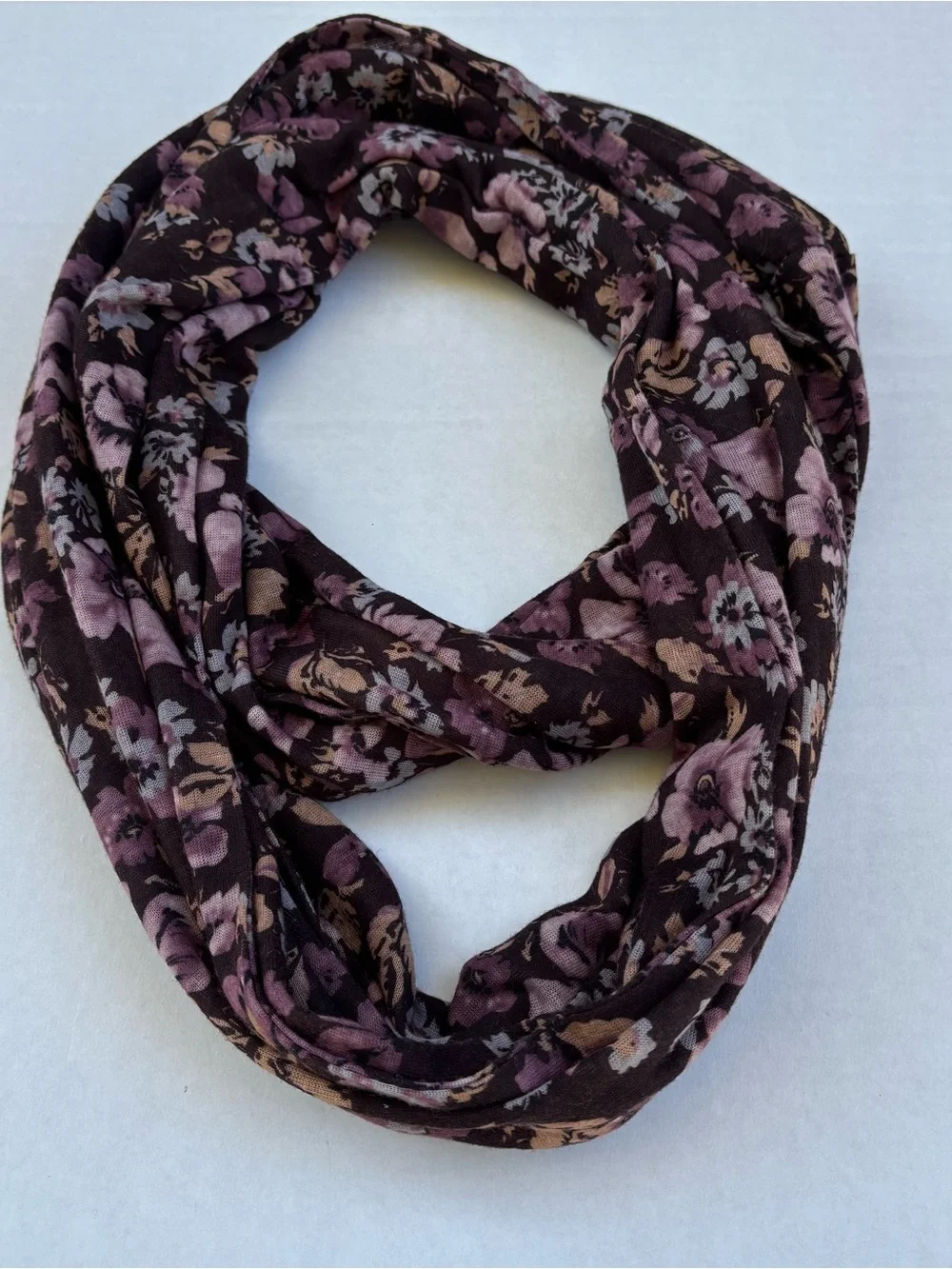Sonoma Life + Style Floral Burgundy & Flowers infinity scarf Gorgeous!